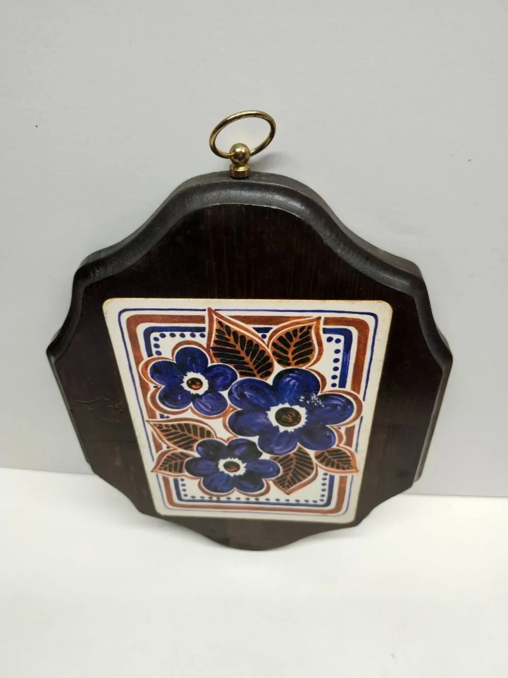 Handmade Wooden Wall Plaque Retro Floral NYC Made Vintage 70s - Picture 6 of 11